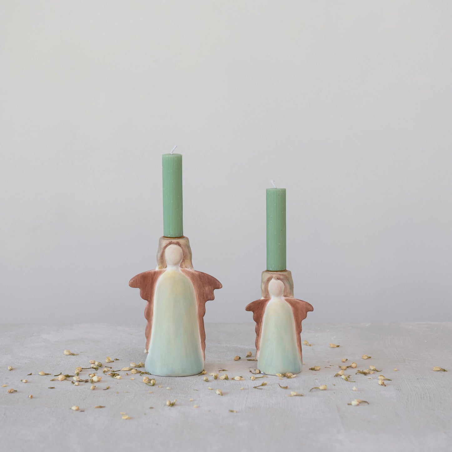 Stoneware Angel Taper Holder- Small