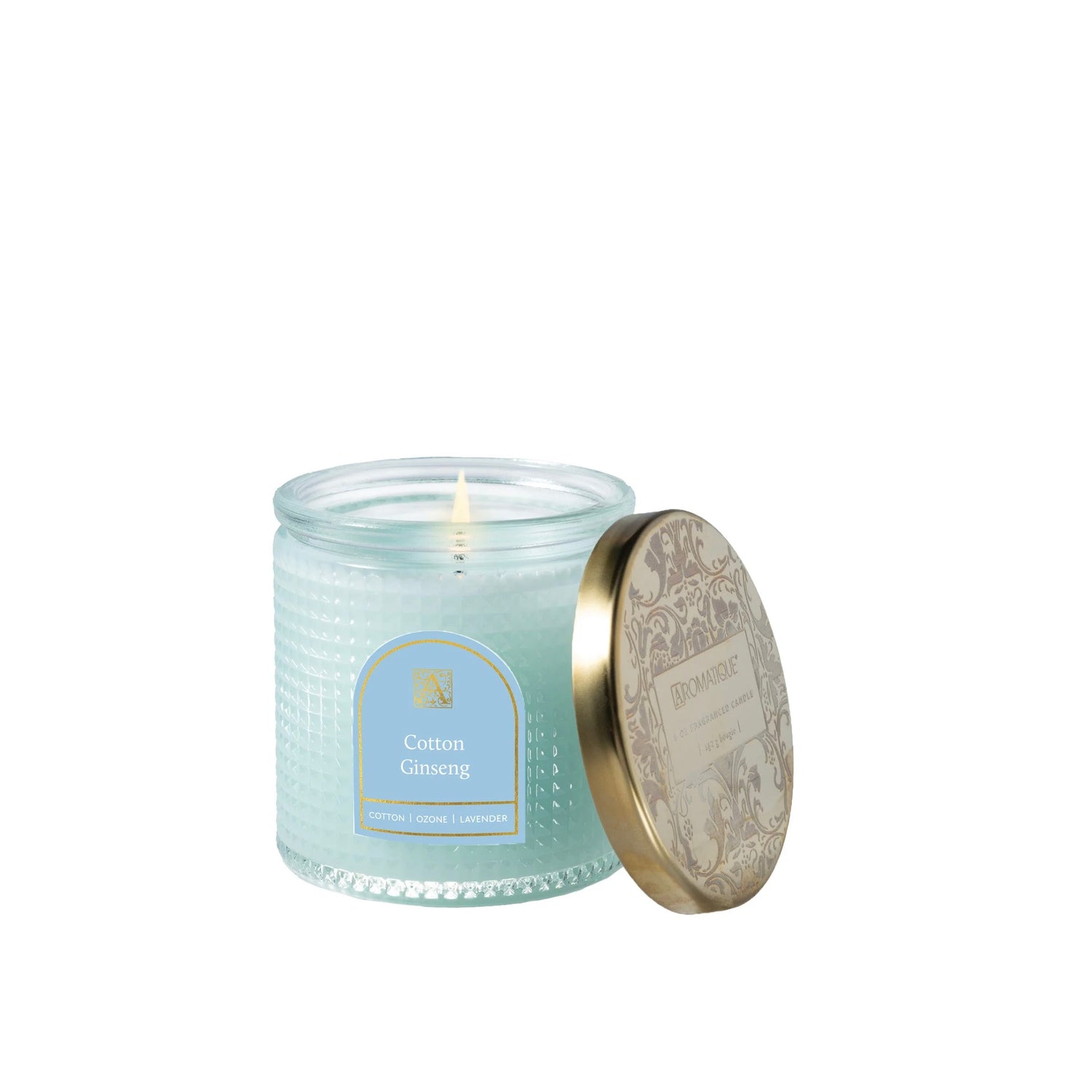 Cotton Ginseng Textured Glass Candle