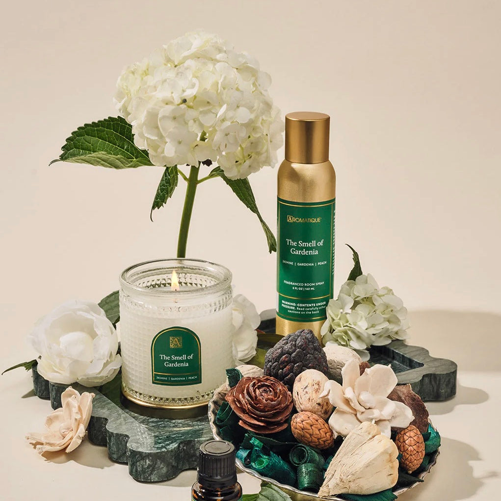 The Smell of Gardenia Textured Glass Candle