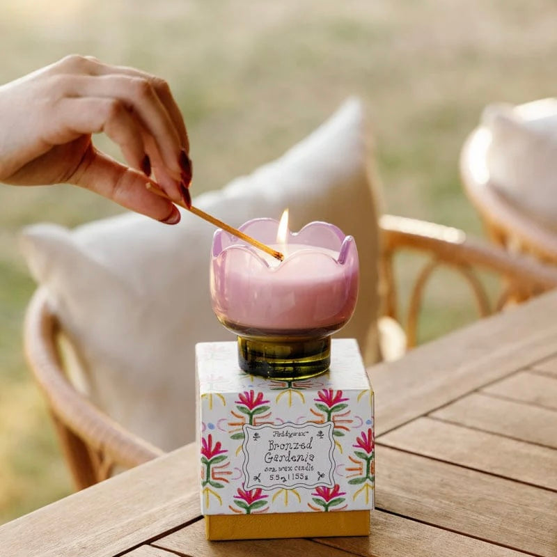 Tulip Glass Candle - Bronzed Gardenia