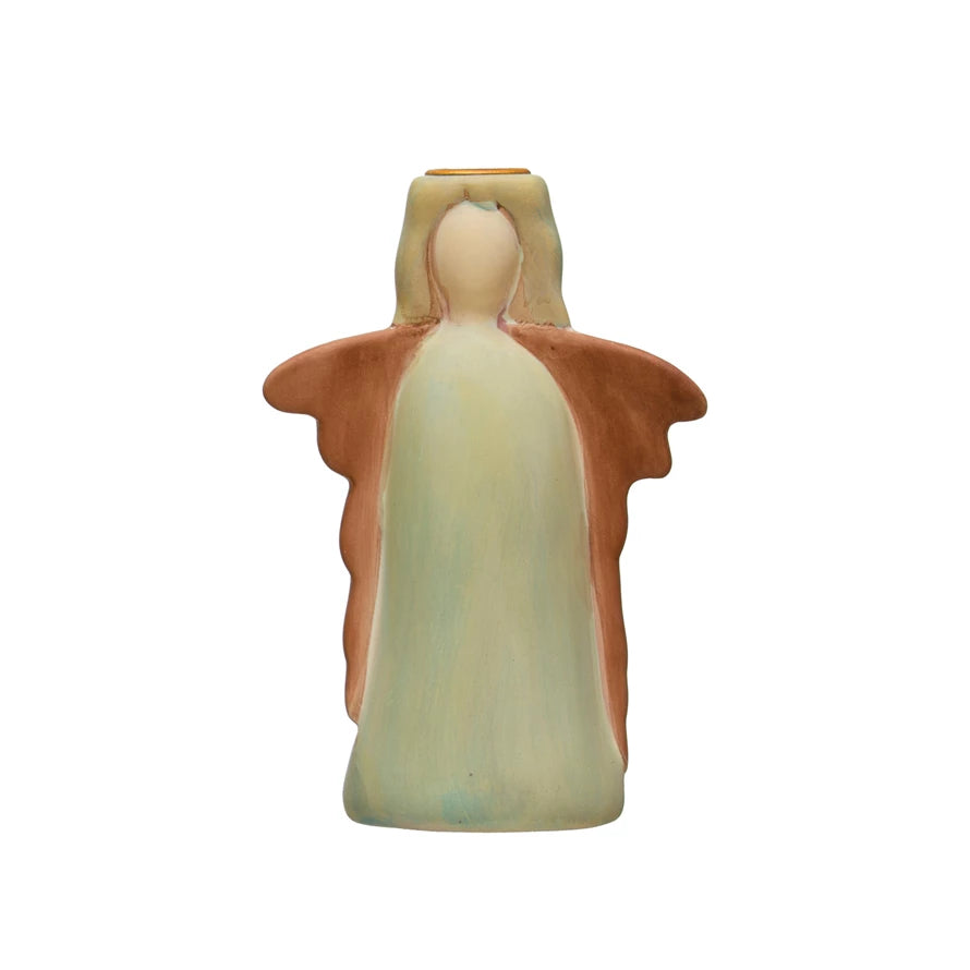 Stoneware Angel Taper Holder -Large
