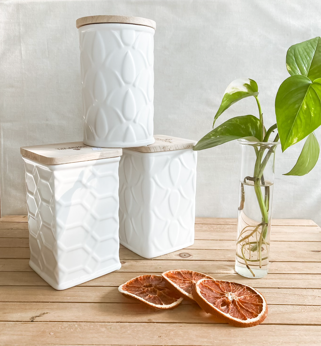 The White Collection - Tall Square Canister