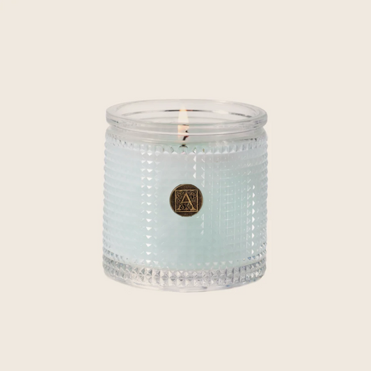 Cotton Ginseng Textured Glass Candle