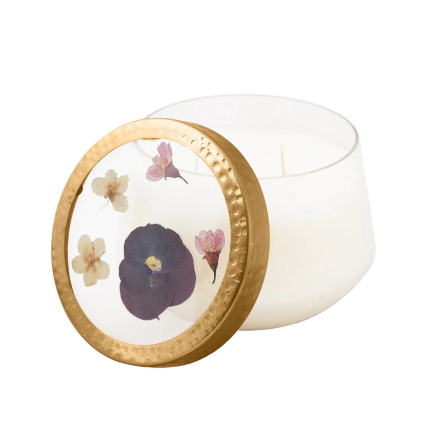 Geranium Oud Medium Pressed Floral Candle