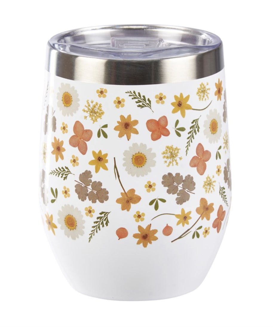 Pressed Flowers Beverage Tumbler