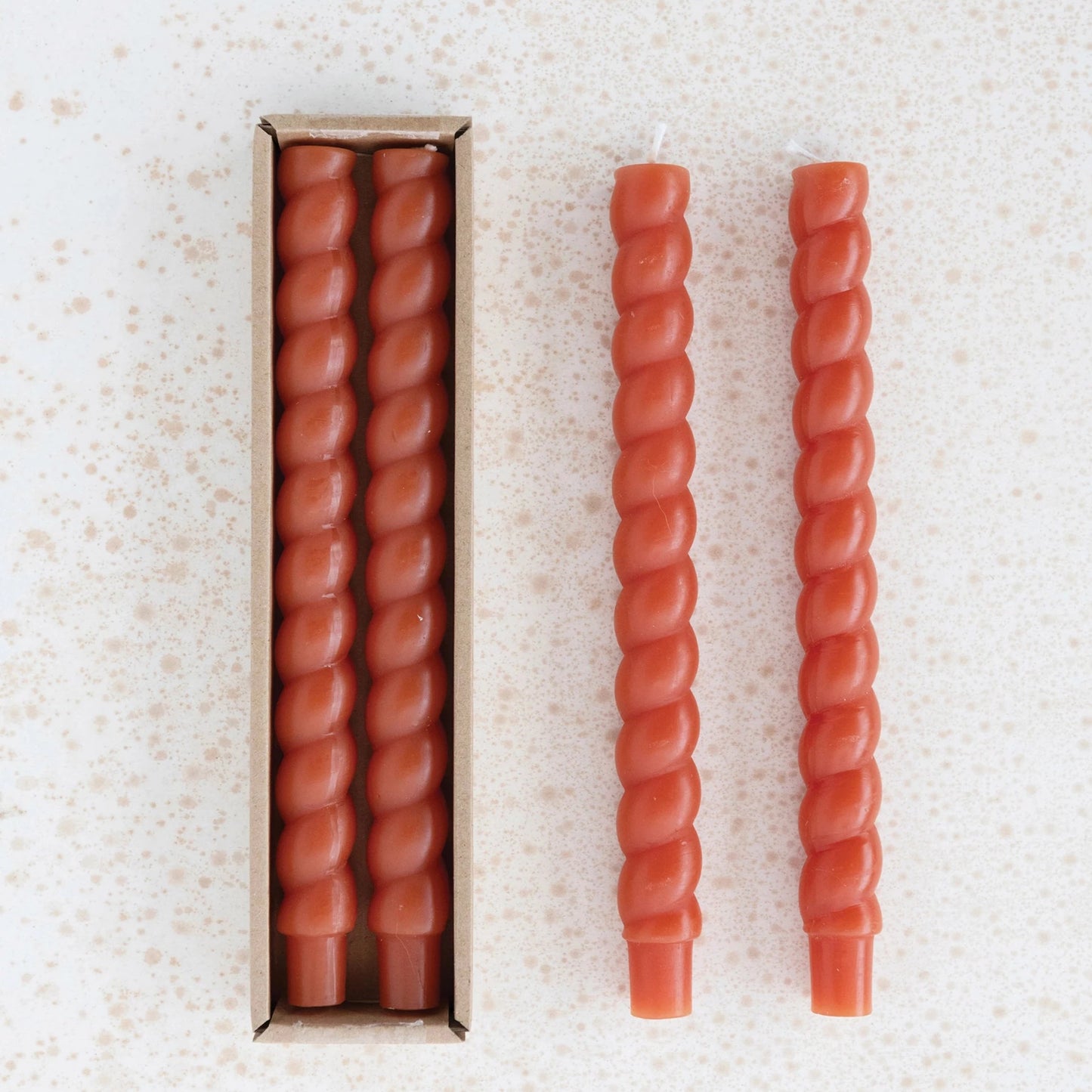 Unscented Twisted Taper Candles in Box, Set of 2