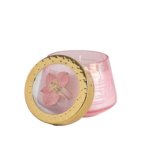 Luna Flower Small Watercolor Pressed Floral Candle