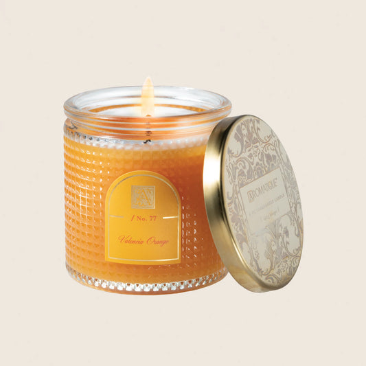 Valencia Orange Textured Glass Candle