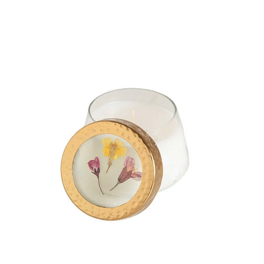 Lemon Blossom & Lychee Small Pressed Floral Candle