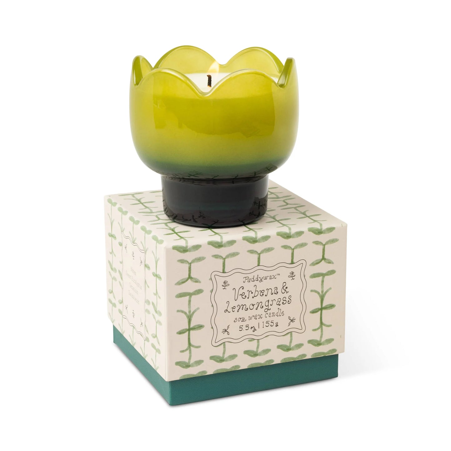 Tulip Glass Candle - Verbena Lemongrass