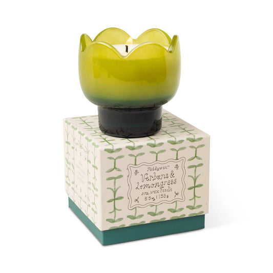 Tulip Glass Candle - Verbena Lemongrass