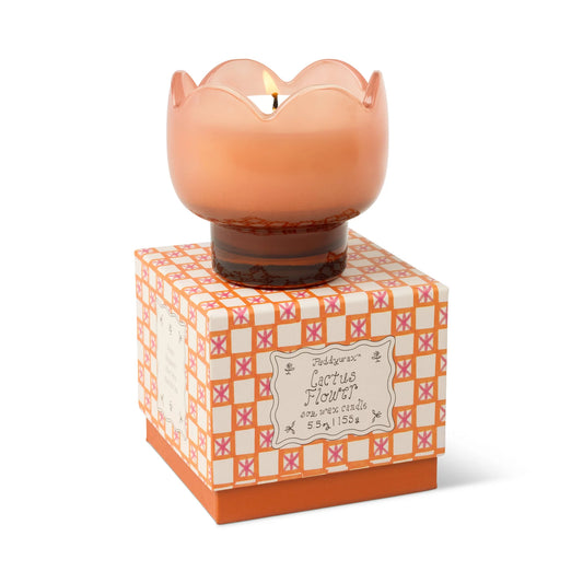 Tulip Glass Candle - Cactus Flower