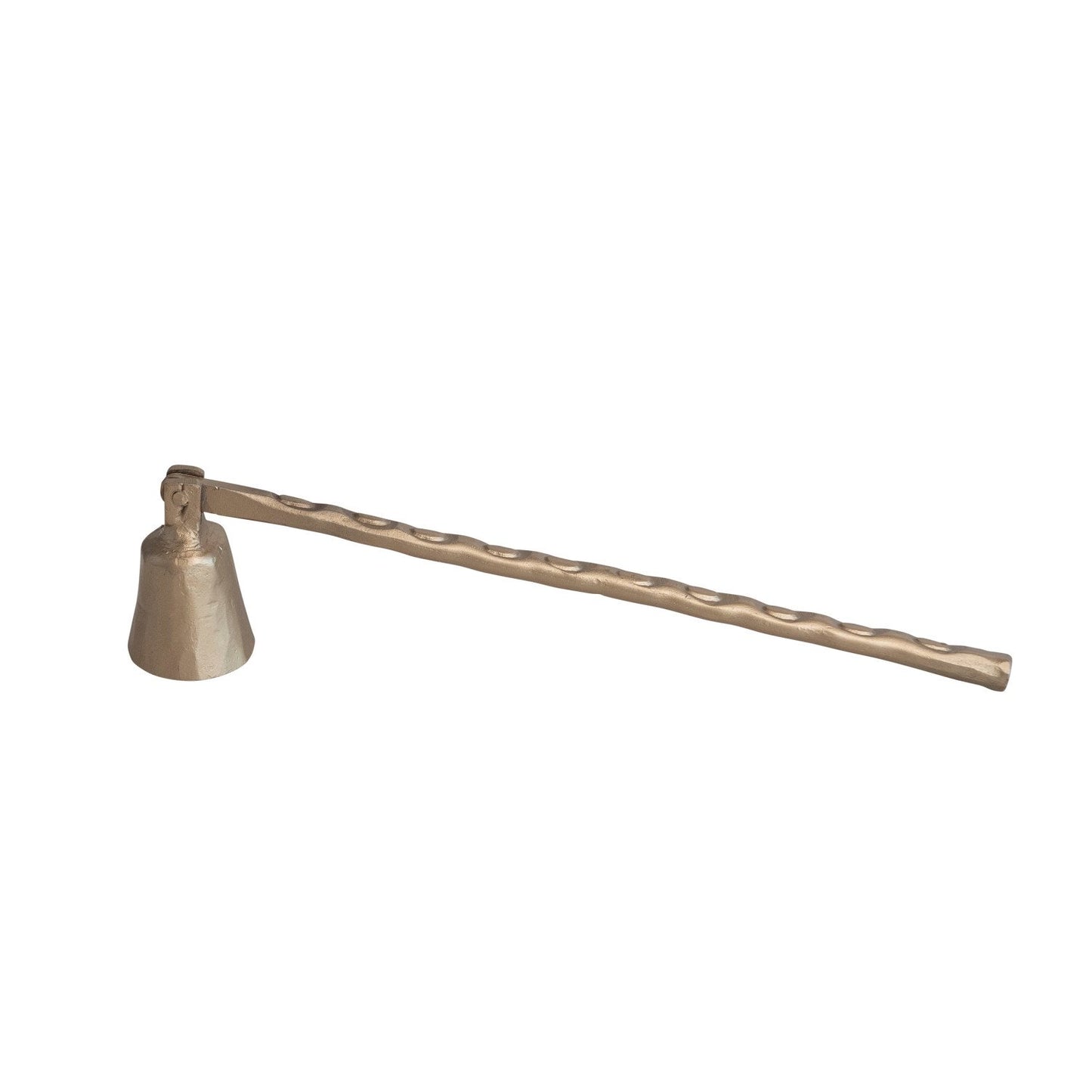 Hand-Forged Metal Candle Snuffer, Antique Gold Finish