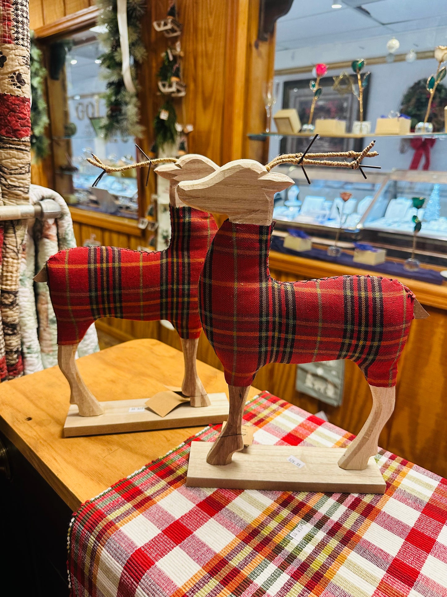 Wooden Plaid Deer