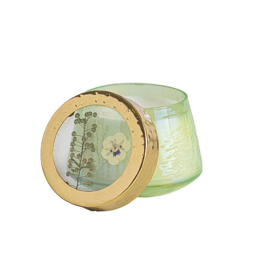 Tomato Vine Small Watercolor Pressed Floral Candle