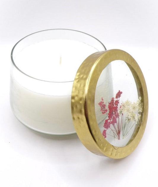Spicy Apple Medium Pressed Floral Candle