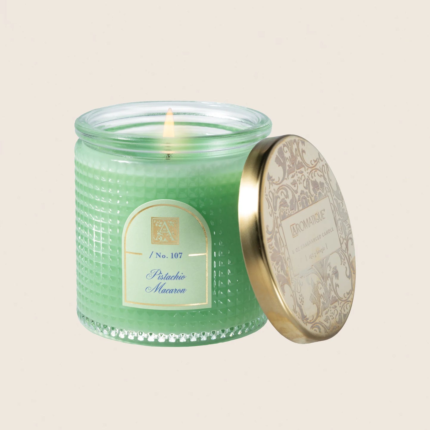 Pistachio Macaron Textured Glass Candle