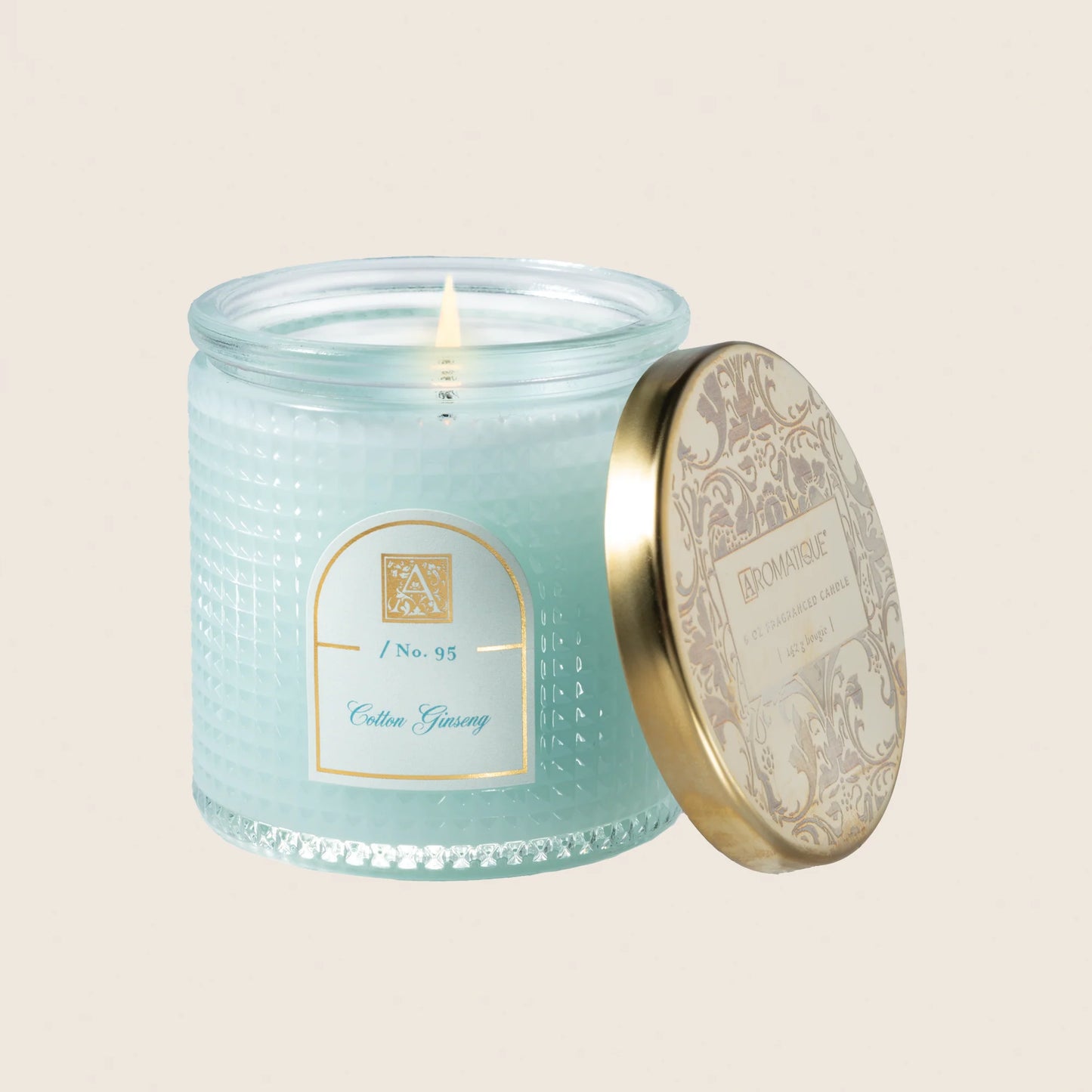 Cotton Ginseng Textured Glass Candle