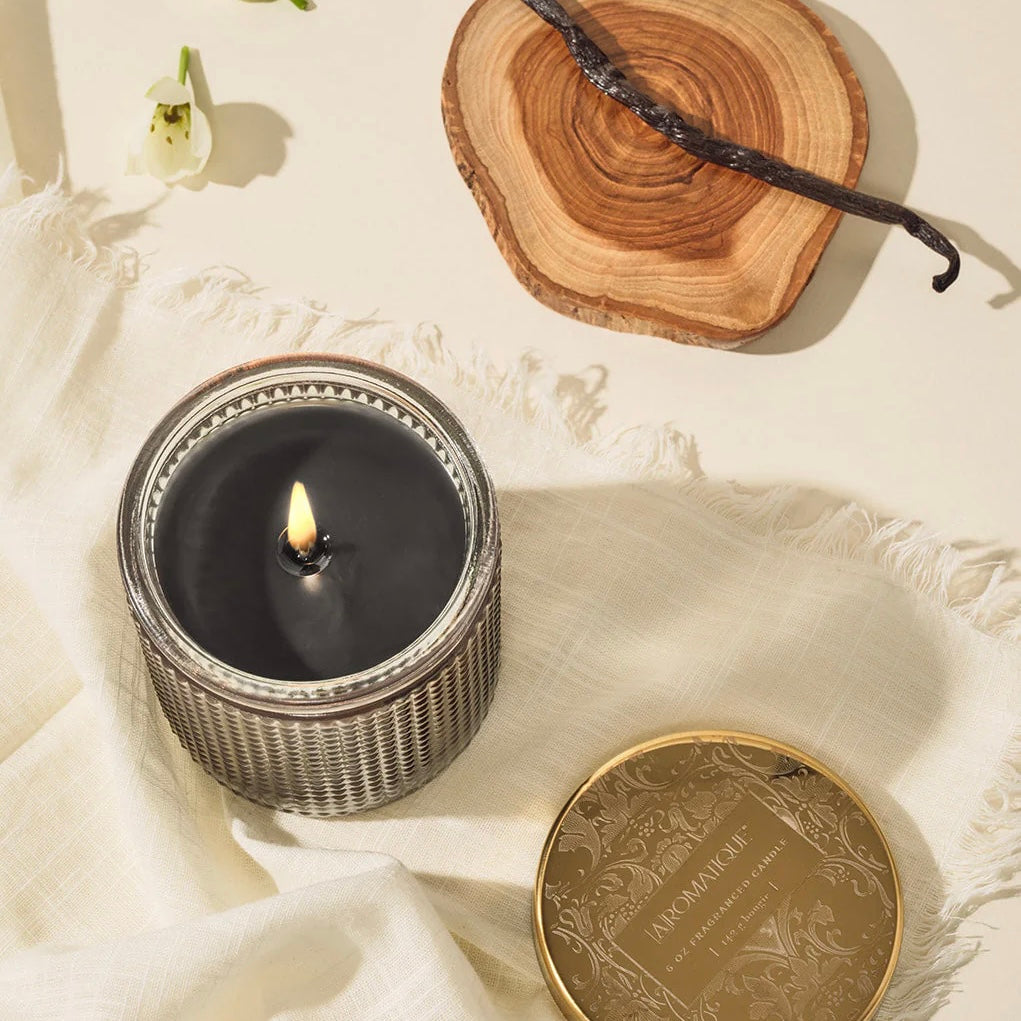 Smoked Vanilla & Santal Textured Glass Candle