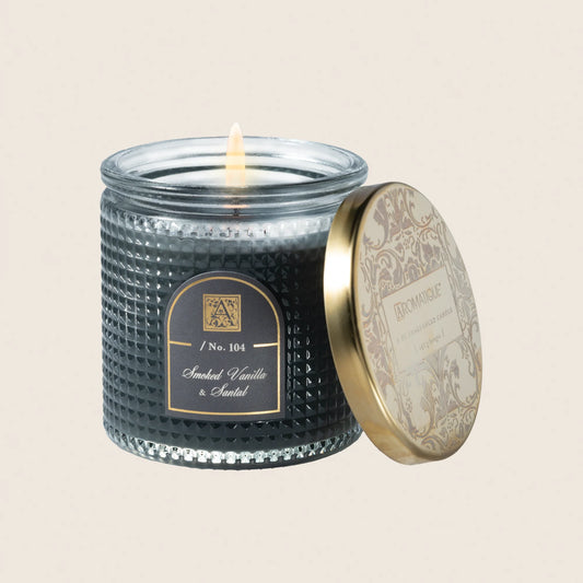 Smoked Vanilla & Santal Textured Glass Candle