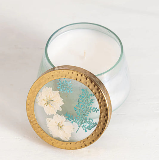 Pacific Coast Medium Watercolor Pressed Floral Candle