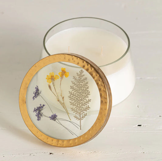 Roman Lavender Large Pressed Floral Candle