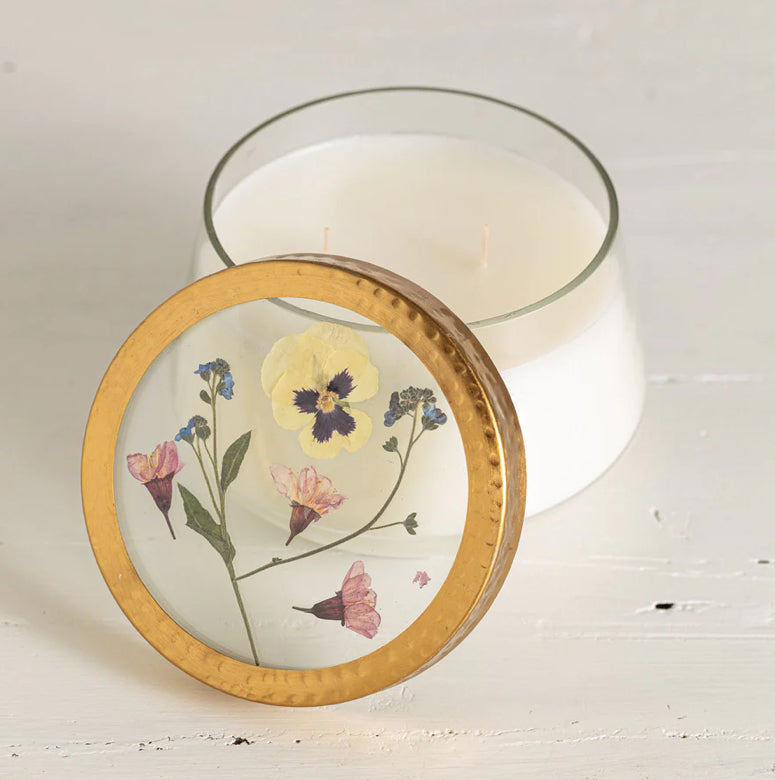 Black Currant & Bay Large Pressed Floral Candle