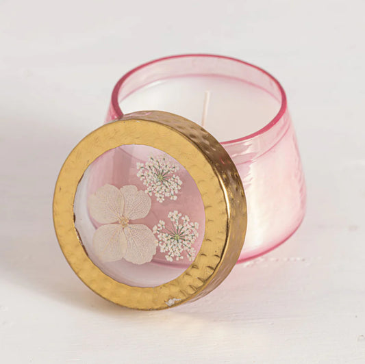 Luna Flower Small Watercolor Pressed Floral Candle