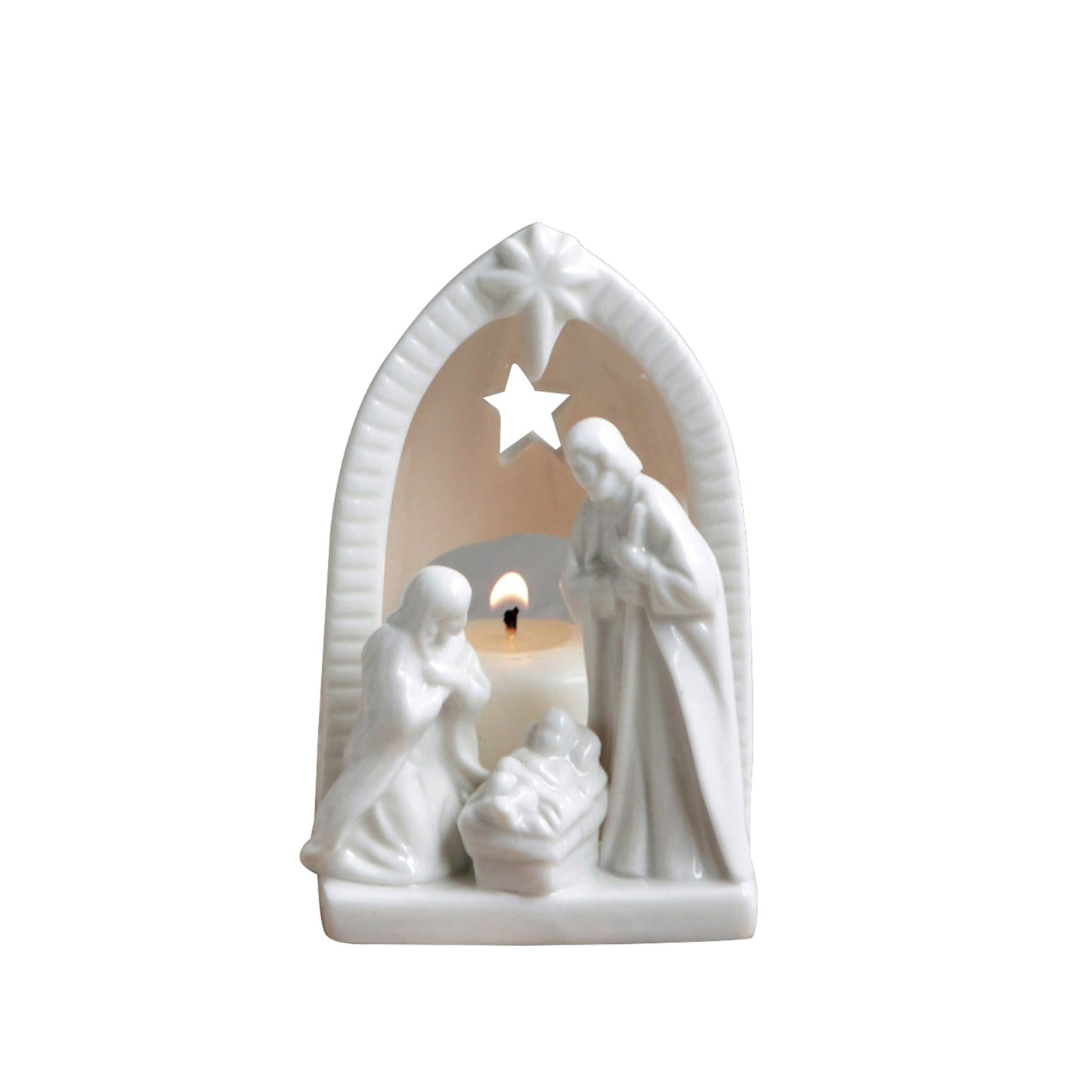 Ceramic Nativity Tealight Holder