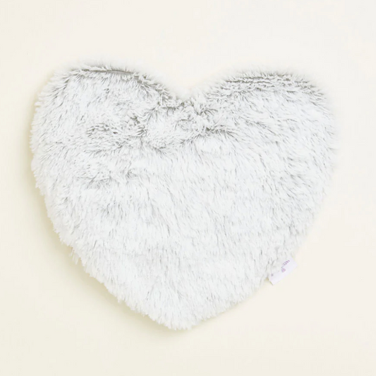 Marshmallow Gray Warmies Heart Heat Pad